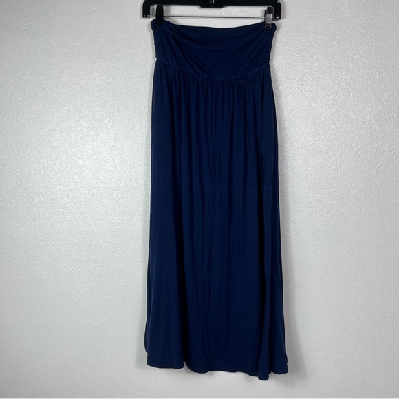 Trendy united navy blue maxi skirt with pockets size small - Picture 1 of 5
